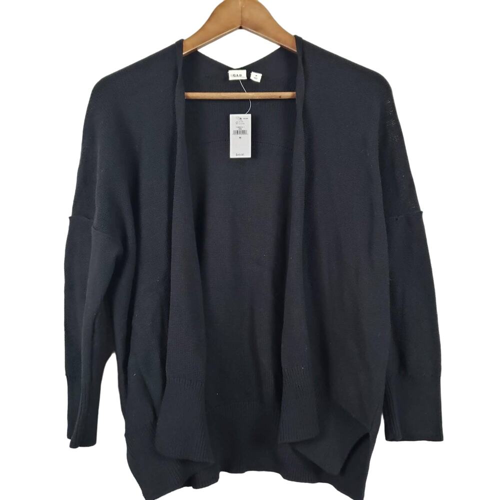 NEW! GAP Open Front Cardigan Sweater Knit Black - M